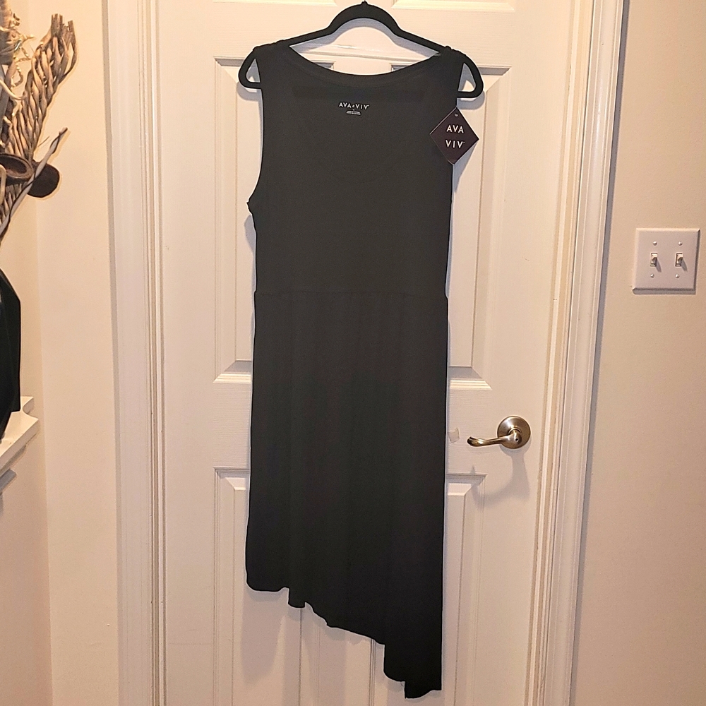 Ava & Viv Women's Sleeveless Asymmetrical Knit Dress Summer Dress Beach - Picture 11 of 12